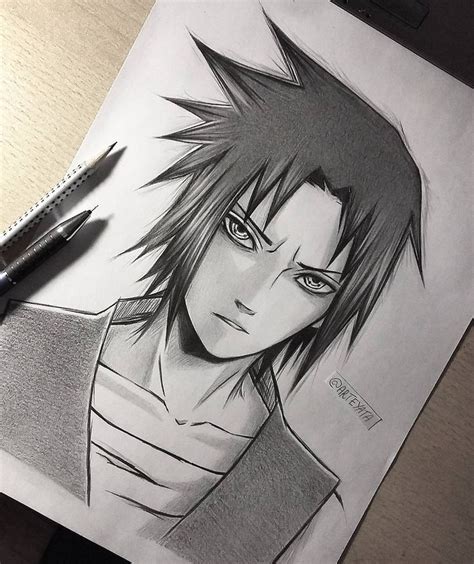 imagenes para dibujar de sasuke|sasuke pencil drawing.